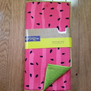 The Spring Shop "Aloha" watermelon print drying mat 14x21 in